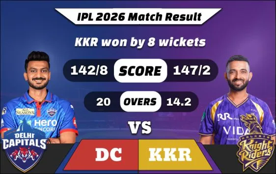 IPL 2026 DC vs KKR Match 51 Result