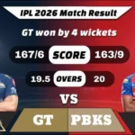 IPL 2026 GT vs PBKS Match 46 Result