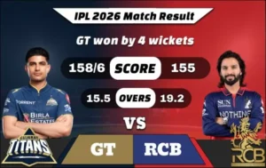 IPL 2026 GT vs RCB Match 42 Result