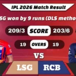 IPL 2026 LSG vs RCB Match 50 Result