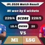 IPL 2026 MI vs LSG Match 47 Result