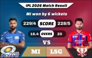 IPL 2026 MI vs LSG Match 47 Result