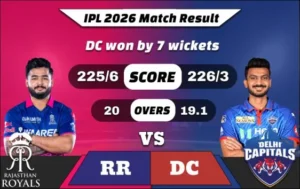 IPL 2026 RR vs DC Match 43 Result