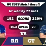 IPL 2026 RR vs GT Match 52 Result