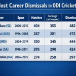 Most Career Dismissals in ODI Cricket. Note: This image is AI-generated.