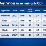 Most Wides in an innings in ODI Cricket. Note: This image is AI-generated.