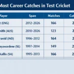 Most Career Catches in Test Cricket. Note: This image is AI-generated.